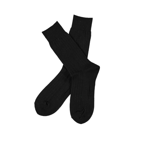 Strumpor TOPECO Solid Rib Wool 1 Pack Svart