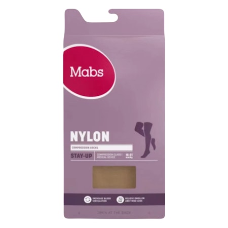 MABS Nylon Stay Up Tan XL 1 Par