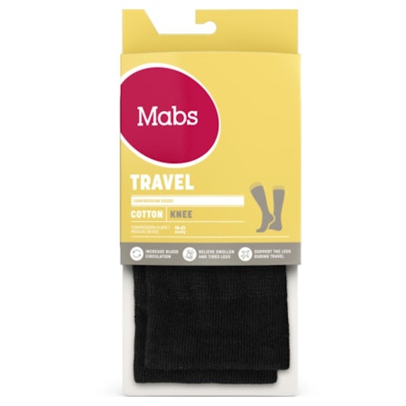 MABS Travel Cotton Knee Svart XL 1 Par