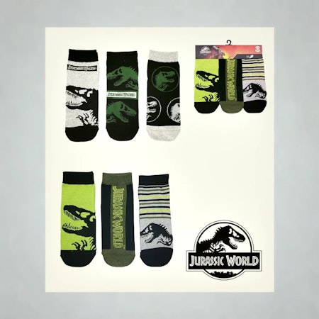 JURASSIC WORLD Sneaker Socks 3 Pack