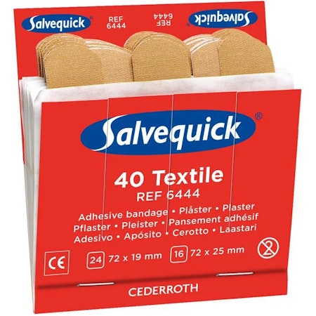 Textilplåster 6444 SALVEQUICK Refill 1 Pack 40 St