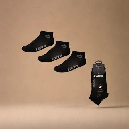 LOTTO Sneaker Strumpor 3 Pack Svart