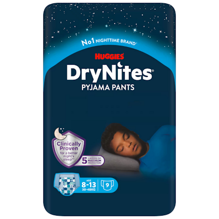 DRYNITES Nattblöja pojke 8-13 år 9 St