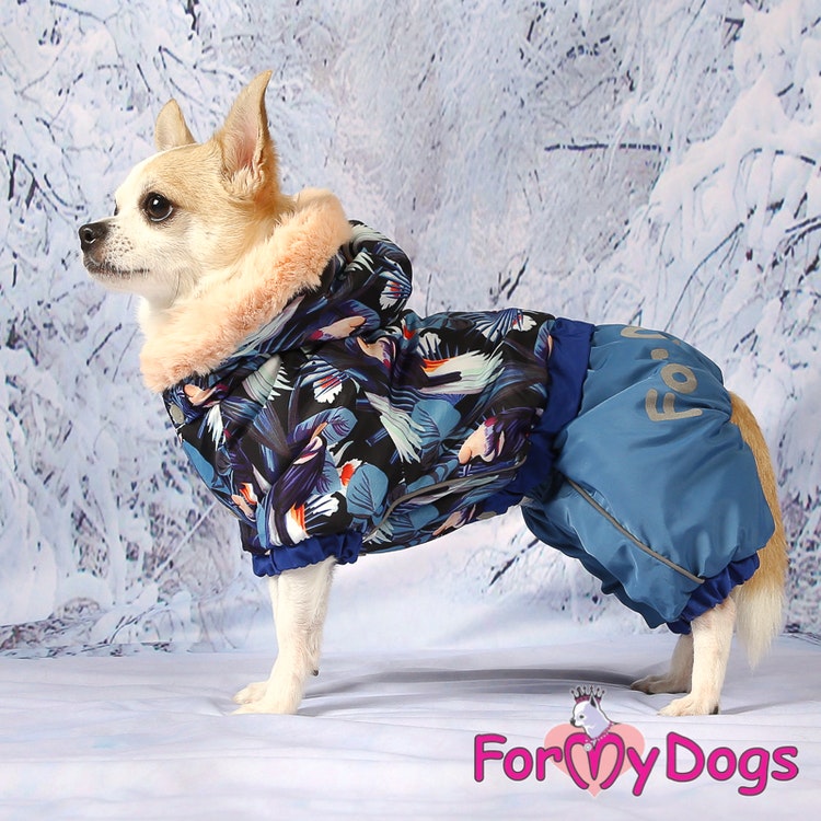 Varm Vinteroverall "Blue Pattern" Hane "For My Dogs"