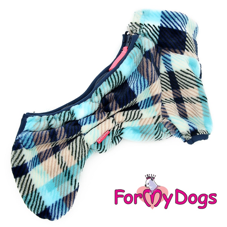 Fleeceoverall "Blue Plaid Pattern" Hane "For My Dogs"