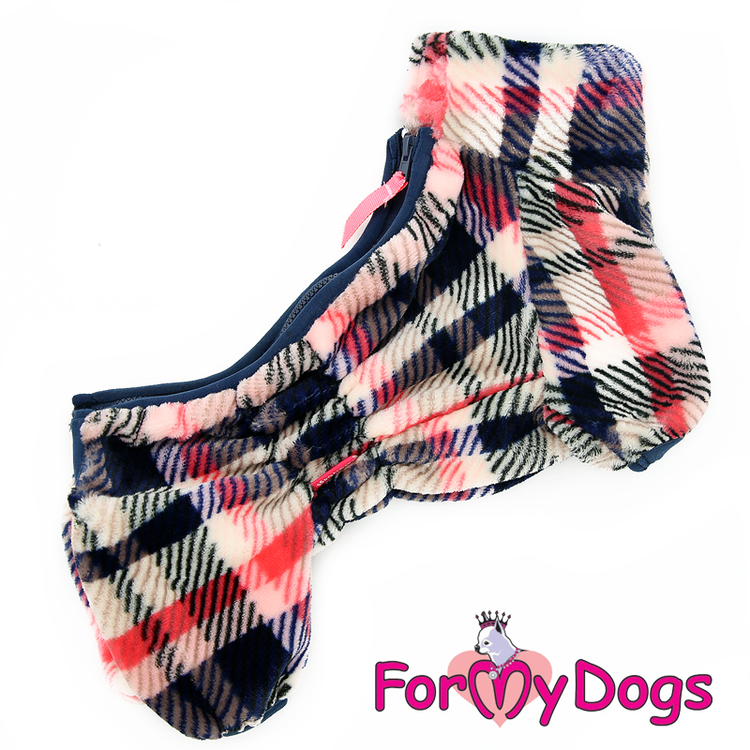 Fleeceoverall "Red Plaid Pattern" Tik "For My Dogs"