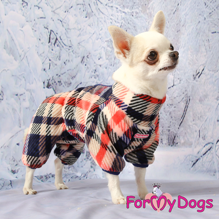 Fleeceoverall "Red Plaid Pattern" Tik "For My Dogs"