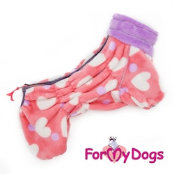 Fleece Overall "PINK HEART" Tik" For My Dogs"