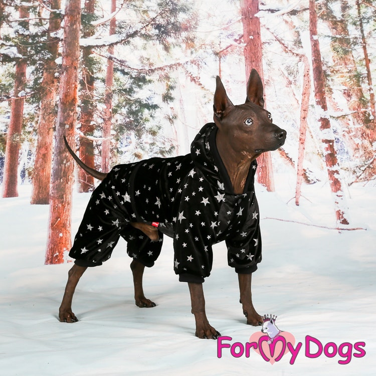 Varm Mysdress pyjamas overall "Svart Stjärna" UNISEX "For My Dogs"