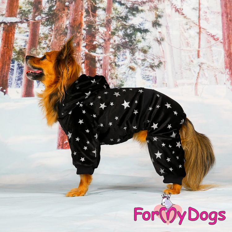 Varm Mysdress pyjamas overall "Svart Stjärna" UNISEX "For My Dogs"