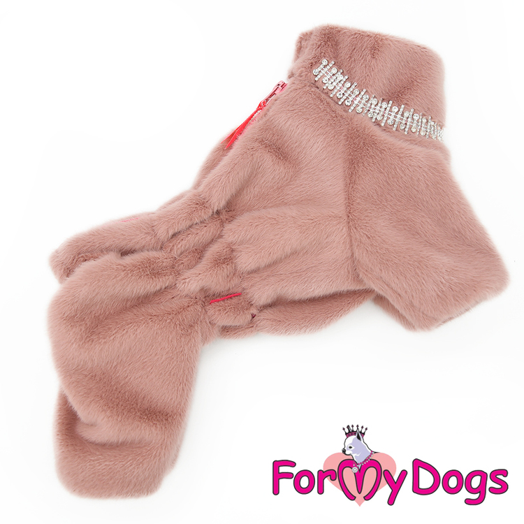 Overall fluffig plysh "Rosa strass" Tik "For My Dogs"