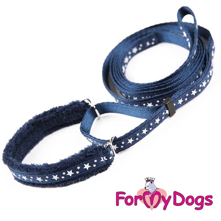 Collar & Leash, Halsband & Koppel i ett "Blå Stjärna" Unisex "For My Dogs"