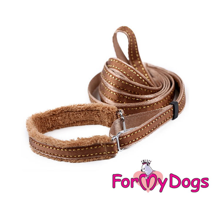 Collar & Leash, Halsband & Koppel i ett "Koppar Beige" Unisex "For My Dogs"