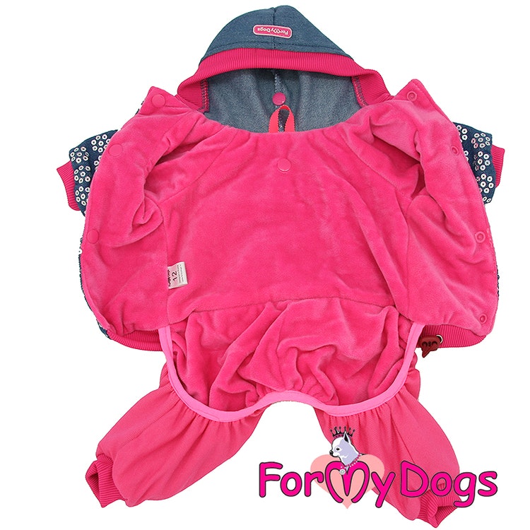 Varm Mysdress pyjamas overall "Rosa Paljetter" UNISEX "For My Dogs" ej i lager