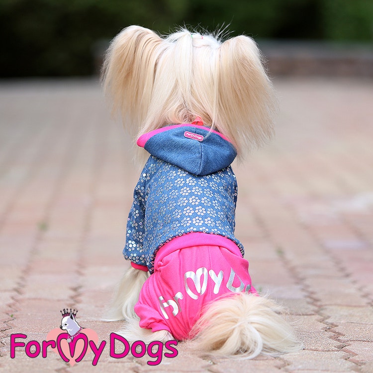 Varm Mysdress pyjamas overall "Rosa Paljetter" UNISEX "For My Dogs" ej i lager