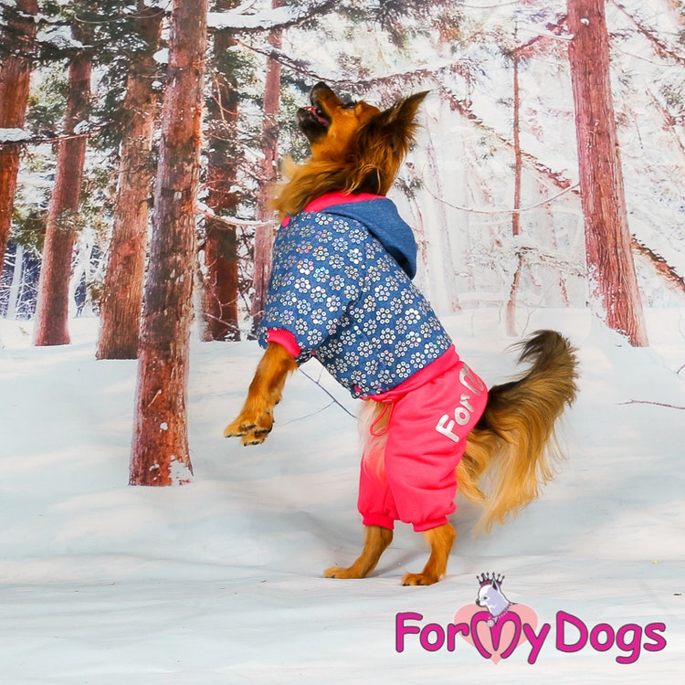 Varm Mysdress pyjamas overall "Rosa Paljetter" UNISEX "For My Dogs" ej i lager