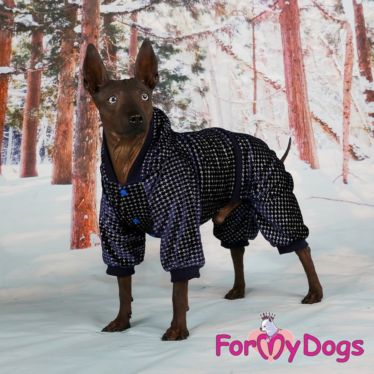 Varm Mysdress pyjamas overall "Blå Silver" UNISEX "For My Dogs"