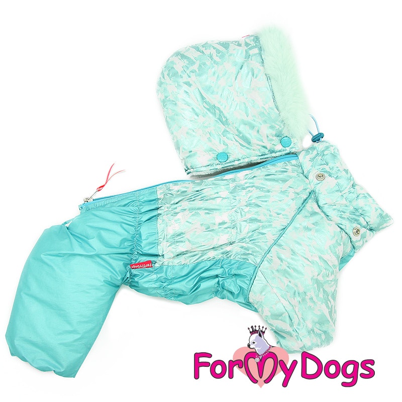 Varm Vinteroverall "Baby Blå Metallic" Hane "For My Dogs"