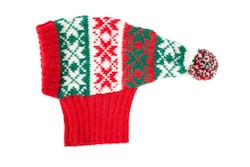 Mössa Christmas Snowflakes Red & Green Alpaca Dog Hat "Alqo Wasi Peruvian Dogwear"