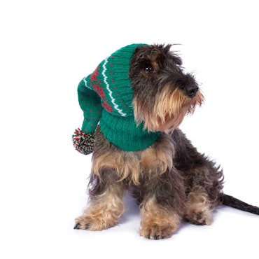 Mössa Christmas Snowflakes Green Alpaca Dog Hat "Alqo Wasi Peruvian Dogwear"