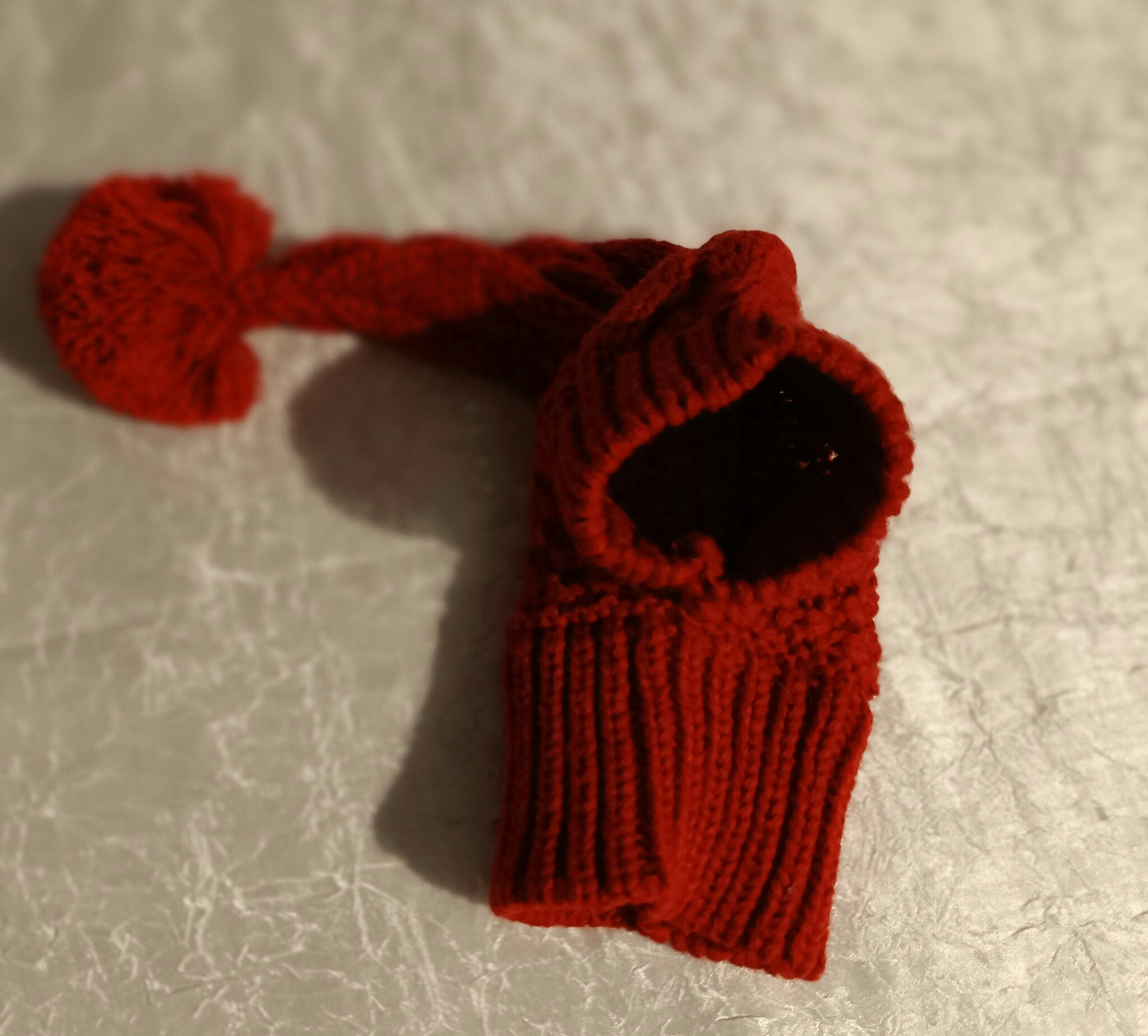 Mössa Röd Stickad