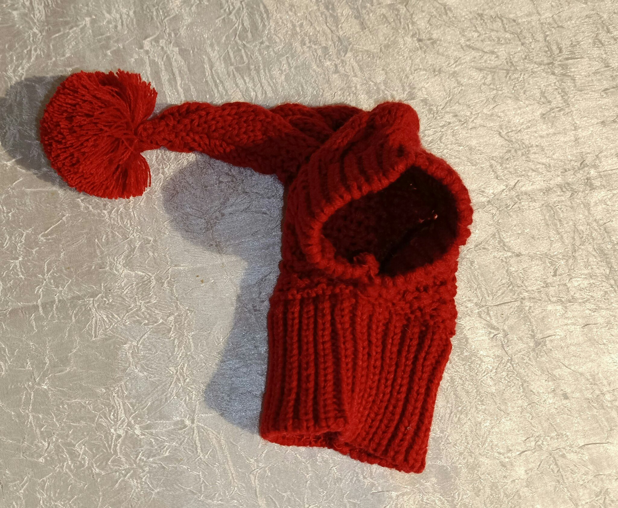 Mössa Röd Stickad