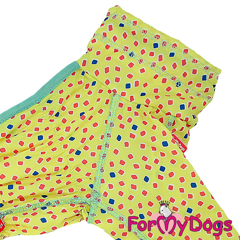 Duster tunn skyddsoverall "Yellow Squares" Tik "For My Dogs"