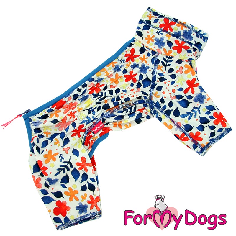 Duster tunn skyddsoverall "White Flower Power" Hane "For My Dogs"
