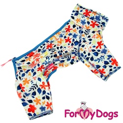 Duster tunn skyddsoverall "White Flower Power" Hane "For My Dogs"