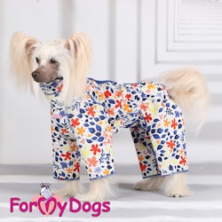 Duster tunn skyddsoverall "White Flower Power" Hane "For My Dogs"