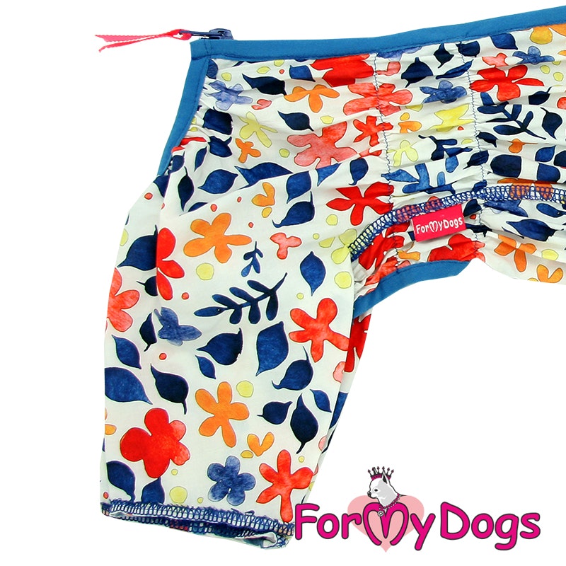 Duster tunn skyddsoverall "White Flower Power" Hane "For My Dogs"