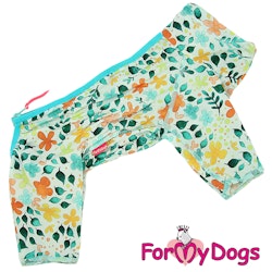 Duster tunn skyddsoverall " White Flower Power " Tik "For My Dogs"