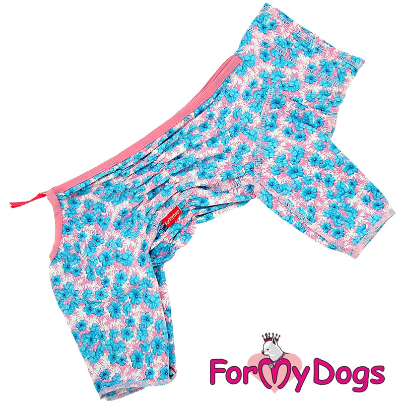 Duster tunn skyddsoverall " Pink flower " Tik "For My Dogs"