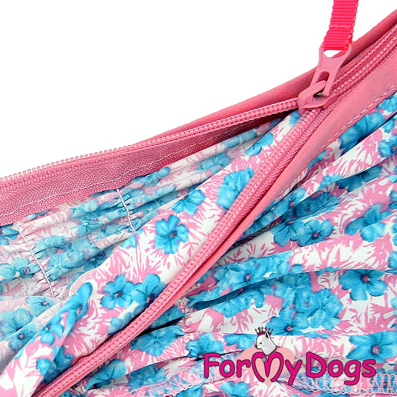 Duster tunn skyddsoverall " Pink flower " Tik "For My Dogs"