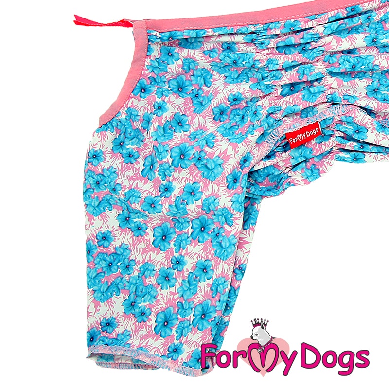 Duster tunn skyddsoverall " Pink flower " Tik "For My Dogs"