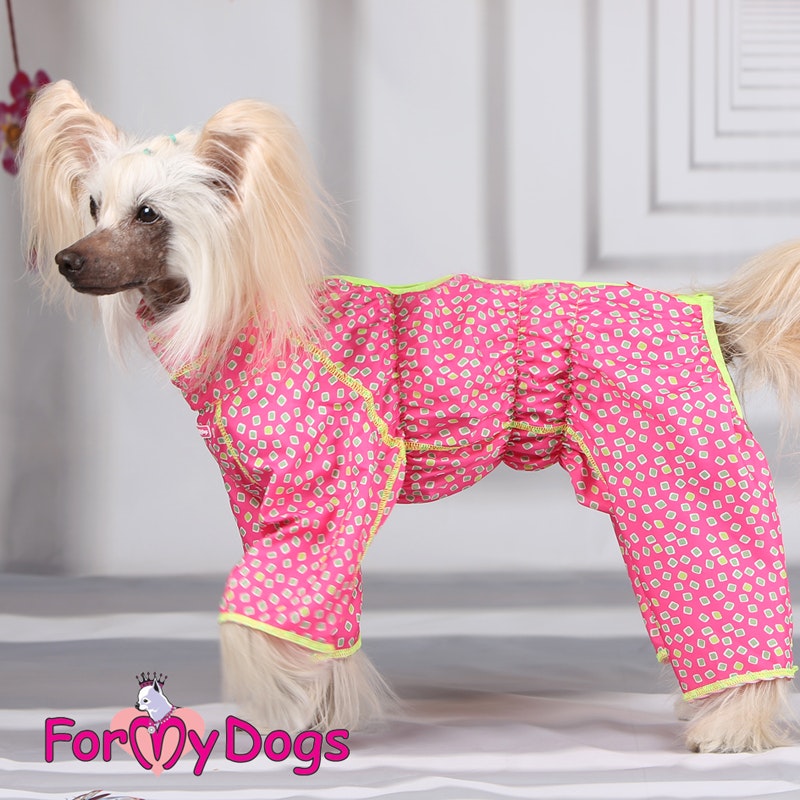 Duster tunn skyddsoverall "pink squares" Tik "For My Dogs"