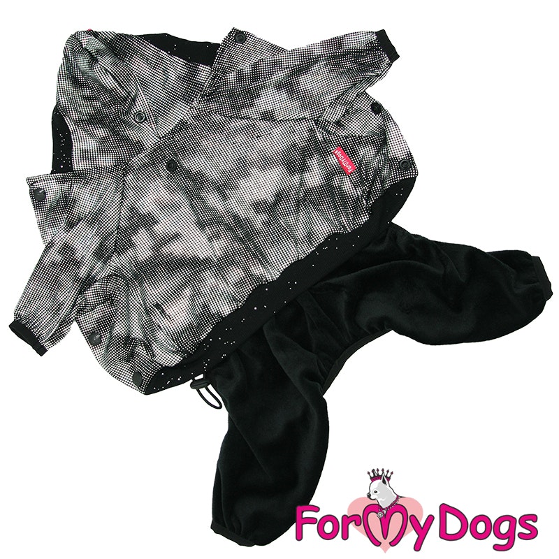 Mysdress Suit Pyjamas overall "Black/Gray" Unisex "For My Dogs"