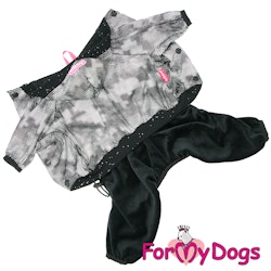 Mysdress Suit Pyjamas overall "Black/Gray" Unisex "For My Dogs"