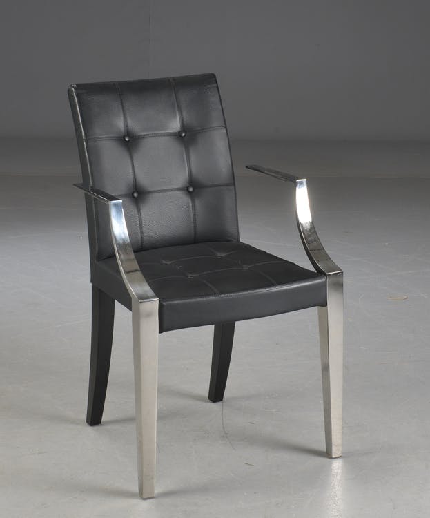 8 x Stühle, Driade Monseigneur Schwarzes Leder - Philippe Starck