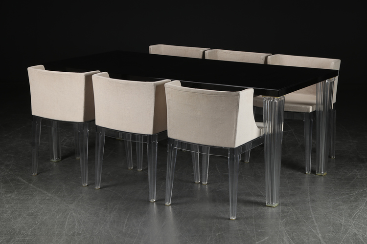 Möbelgruppe, Kartell Top Top Tisch 190 cm + Kartell Mademoiselle
