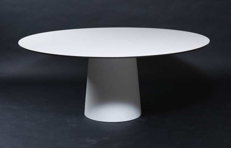 Runder Tisch, Moooi Container Table Weiß HPL 180 cm - Marcel Wanders