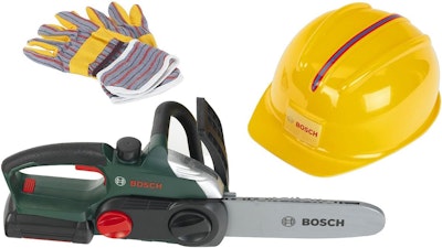 Bosch Motorsåg Med Hjälm Och Handskar