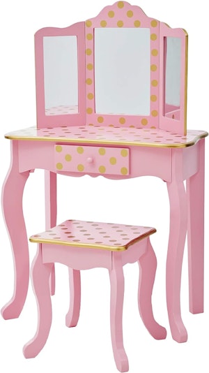Teamson Sminkbord Rosa/Guld