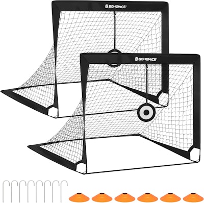 Songmics Fotbollsmål 2-Pack Svart