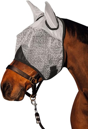 Kerbl flugmask med öron- och UV-skydd, vit, ponny
