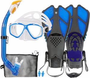 Snorkelset Med Simfötter Blå