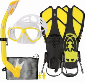 Snorkelset Med Simfötter Gul