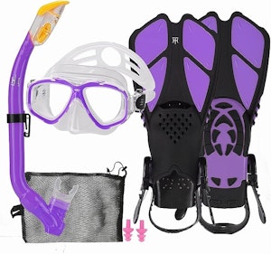 Snorkelset Med Simfötter Lila