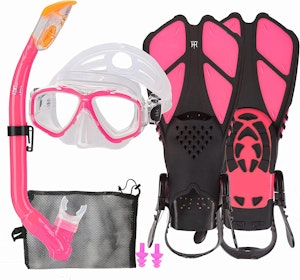 Snorkelset Med Simfötter Rosa