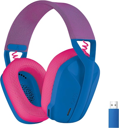 Logitech G435 Lightspeed trådlös Bluetooth gaming headset blå